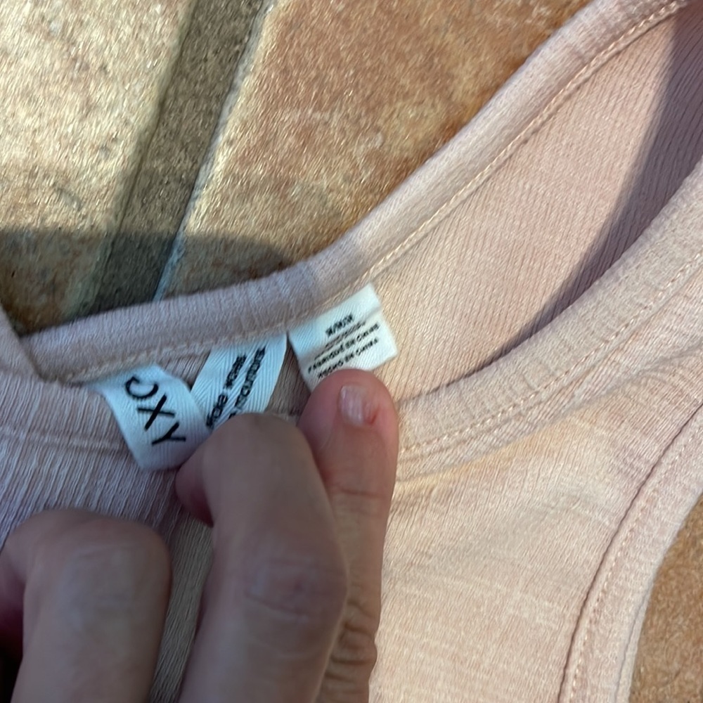 Roxy Pale Pink Ribbed Crop Tank Top - Picture 3 of 5